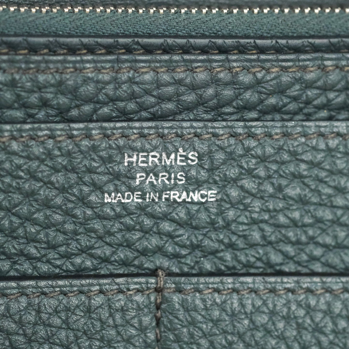 Hermes Dogon Duo Combined Wallet Dark Grey Blue TM Palladium Hardware