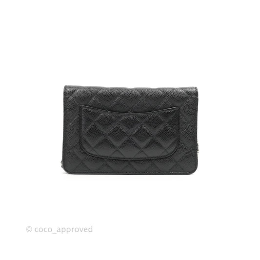 Chanel Quilted Classic WOC Black Caviar Silver Hardware