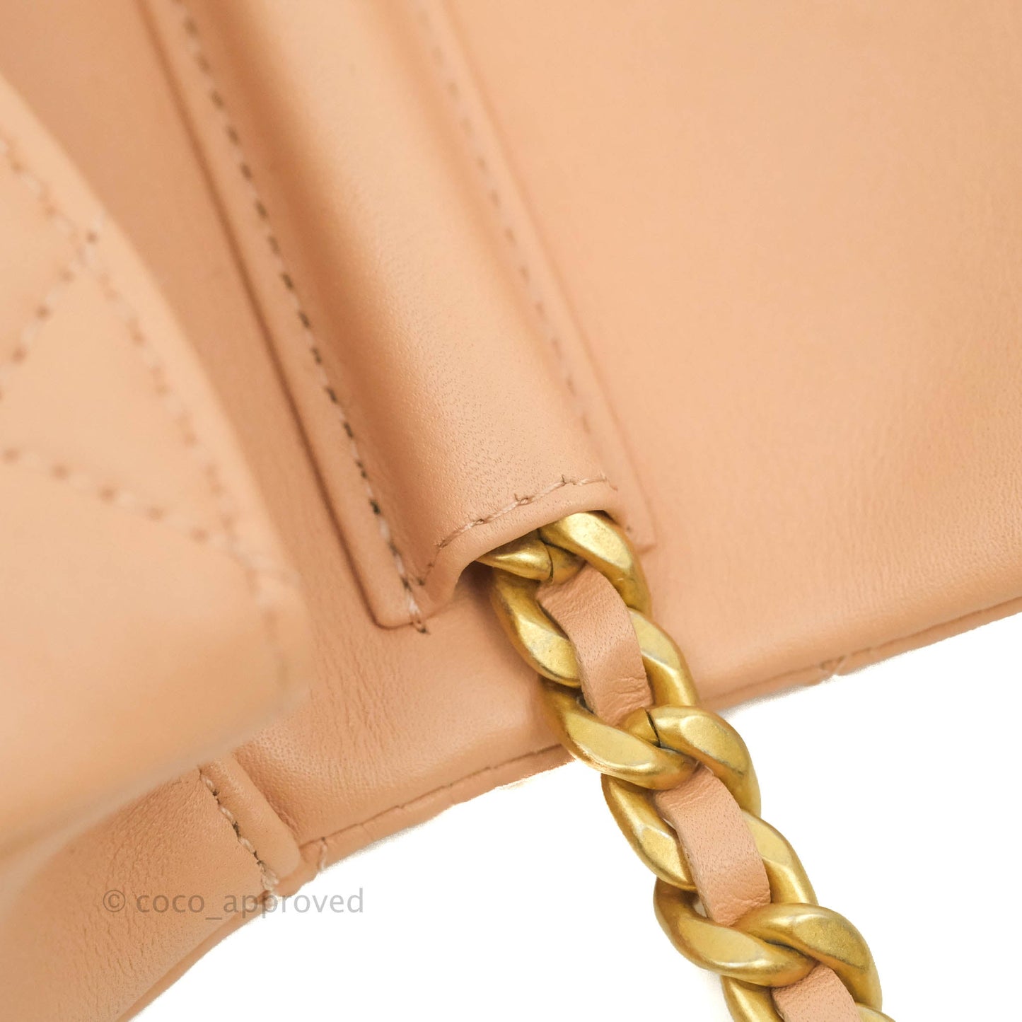 Chanel Clutch with Chain Beige Pink Calfskin Aged Gold Hardware
