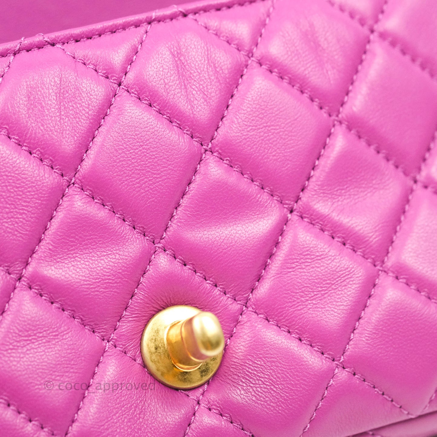 Chanel Mini Rectangular Pearl Crush Quilted Purple Lambskin Aged Gold Hardware
