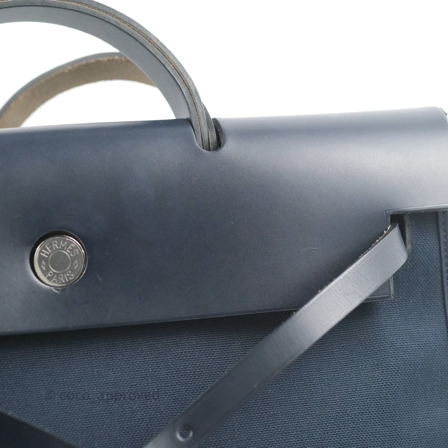 Hermès Herbag Zip 39 Navy Canvas Palladium Hardware