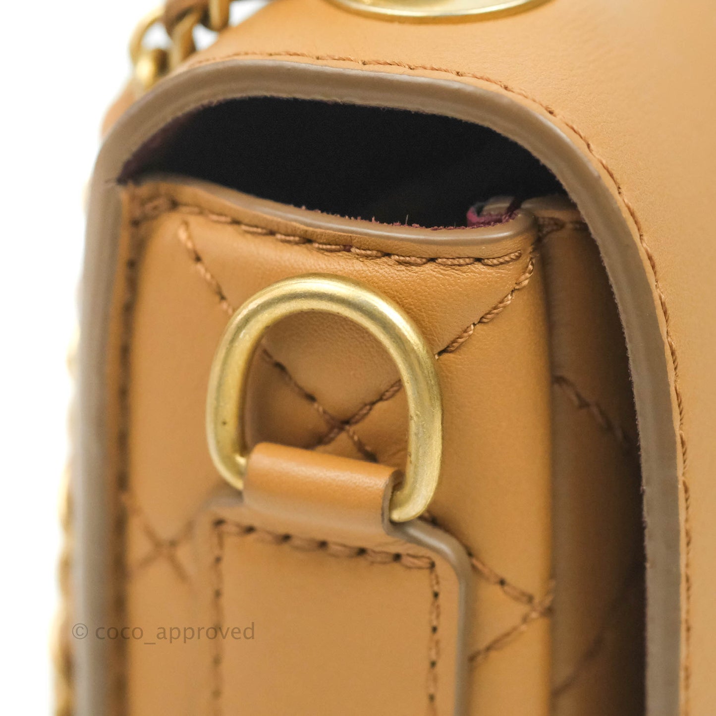 Chanel Quilted Flap With Coin Purse Caramel Calfskin Aged Gold Hardware 19K