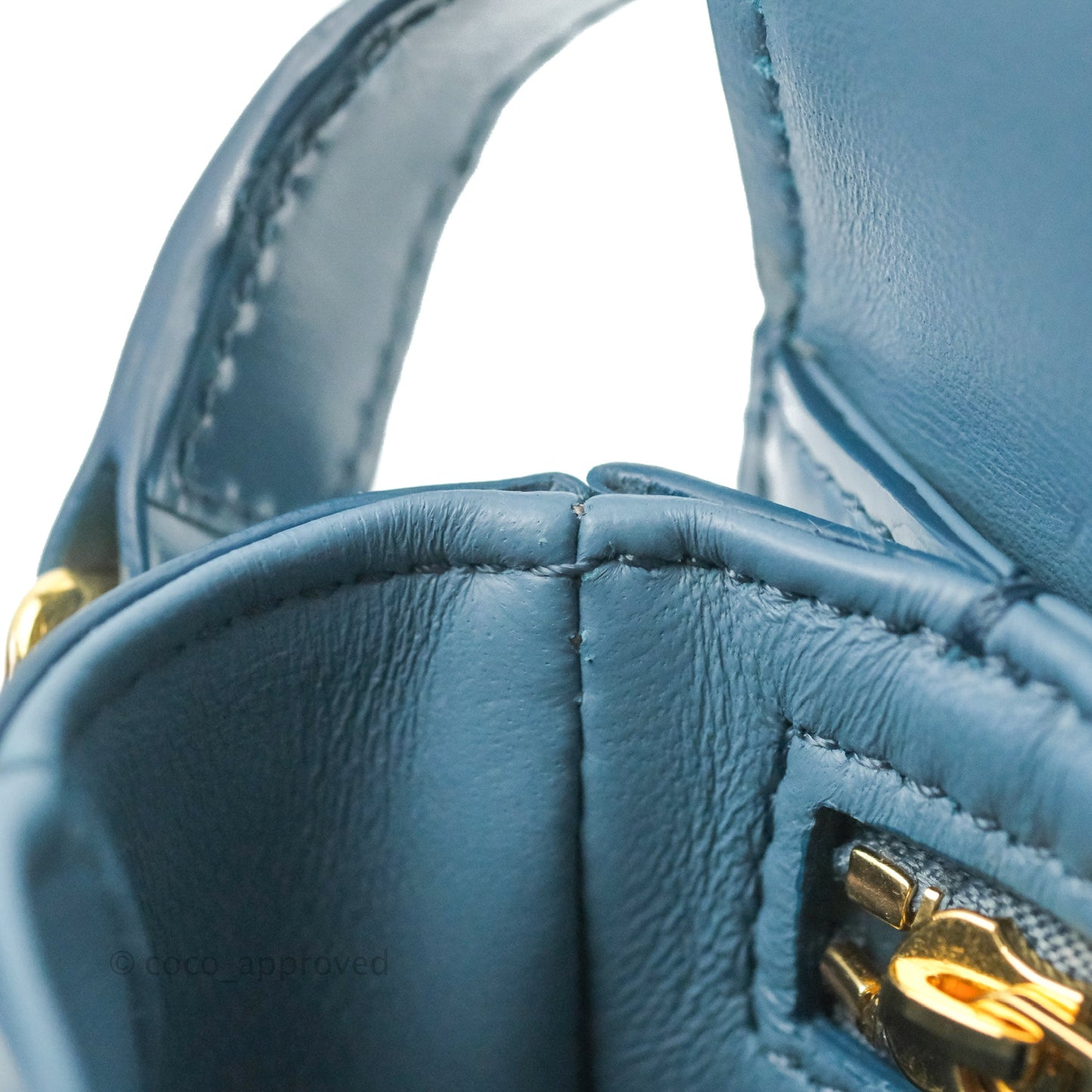 Celine Teen Triomphe Bag Shiny Calfskin Denim Blue