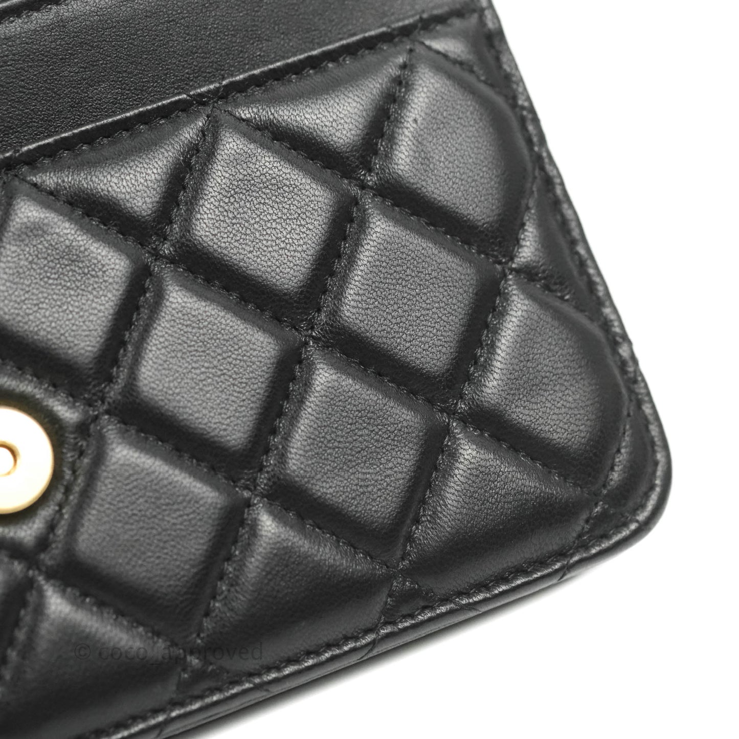 Chanel Quilted Classic WOC Black Lambskin Gold Hardware