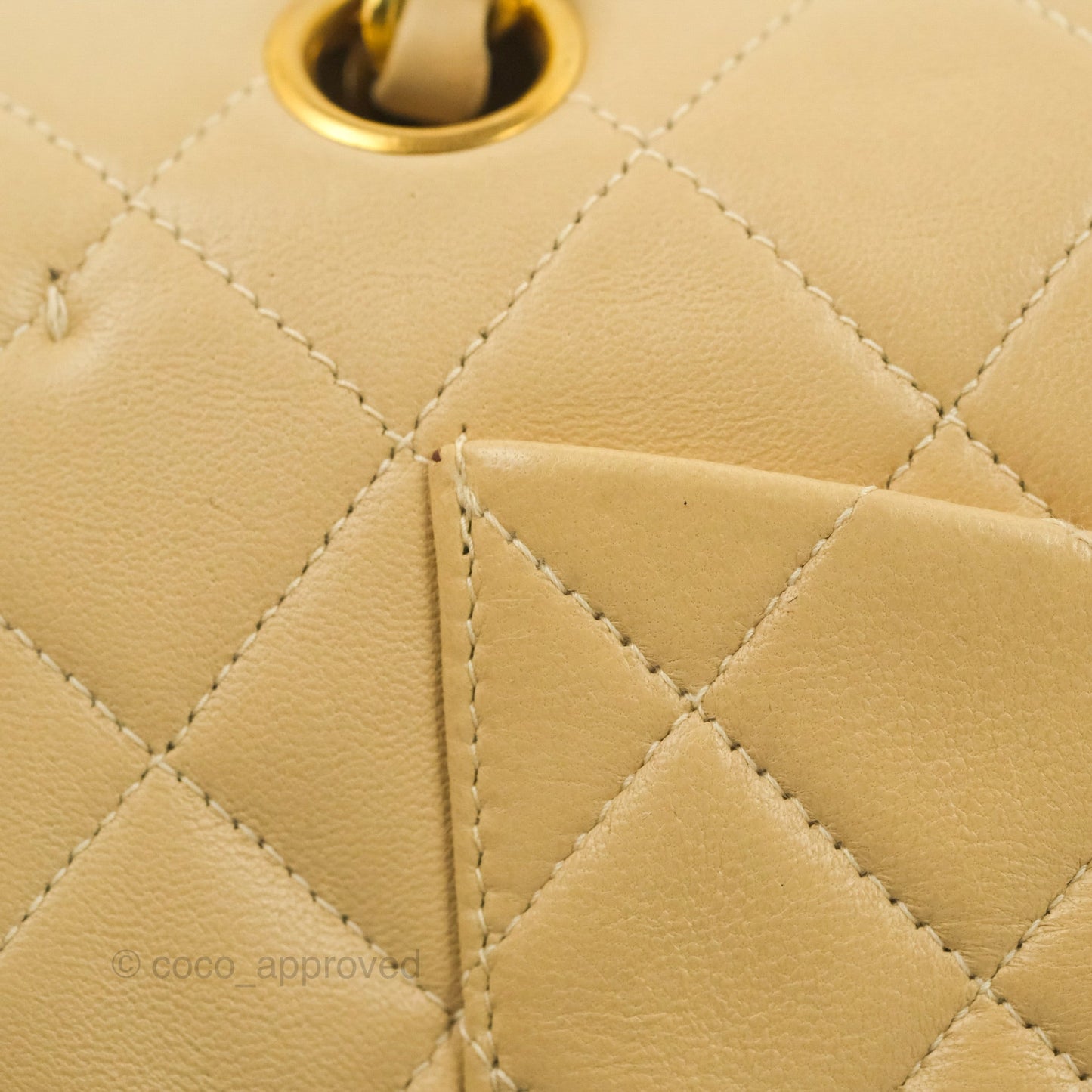 Chanel Classic Vintage Small Flap Beige Lambskin 24K Gold Hardware
