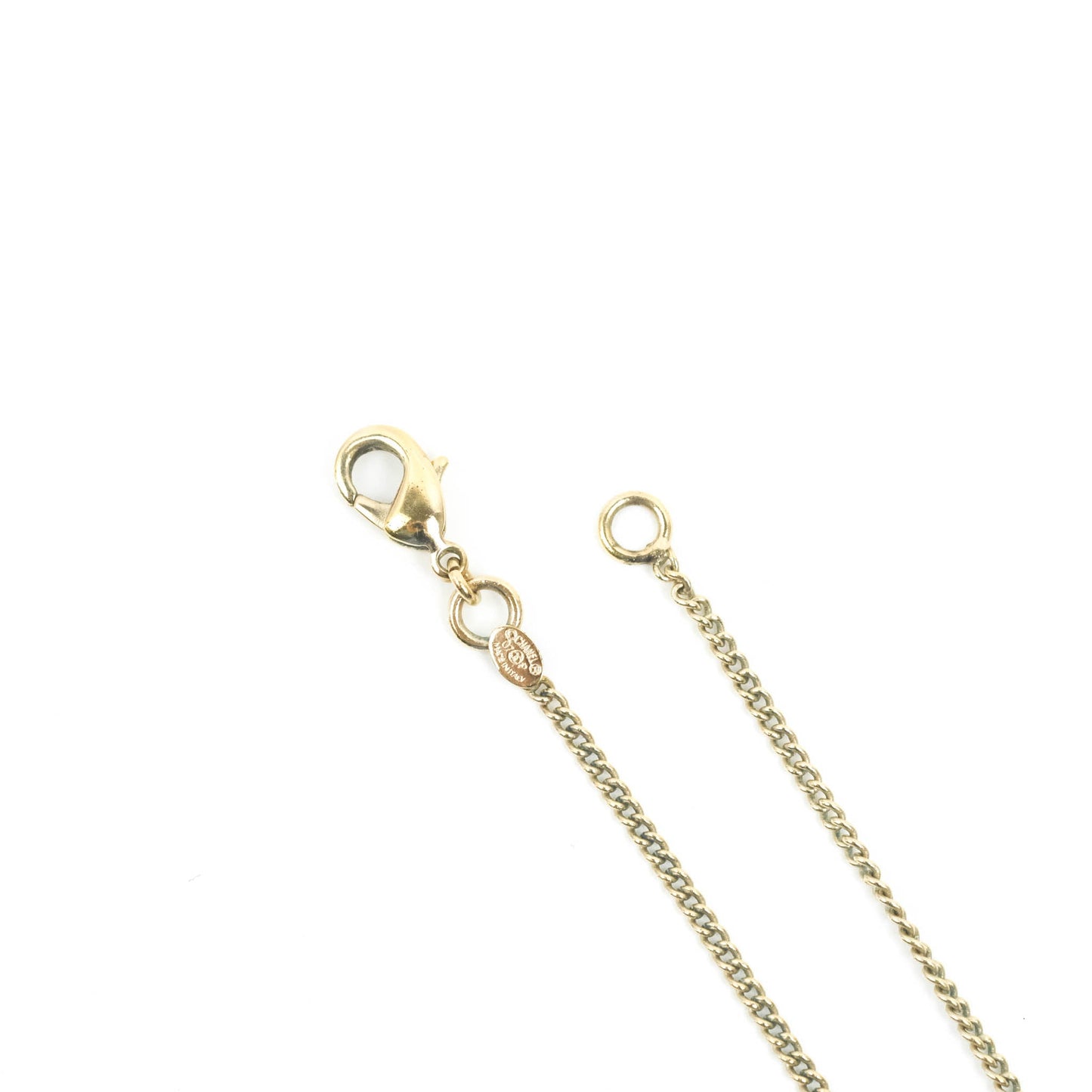 Chanel CC Black Enamel Flap Bag Charm Pendant Necklace Gold Tone 07P