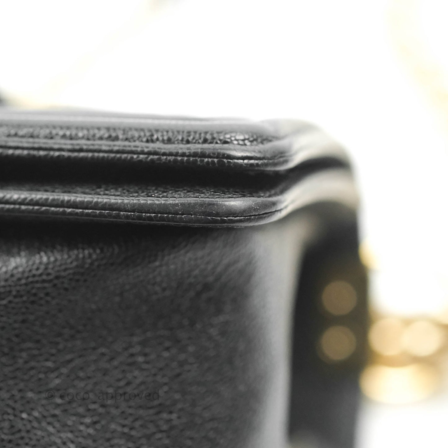 Chanel Small Boy Chevron Black Caviar Gold Hardware