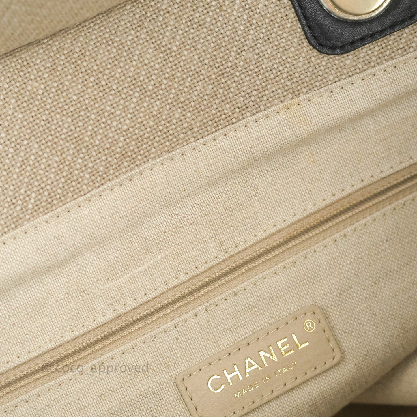 Chanel Large Deauville Black/Taupe Canvas