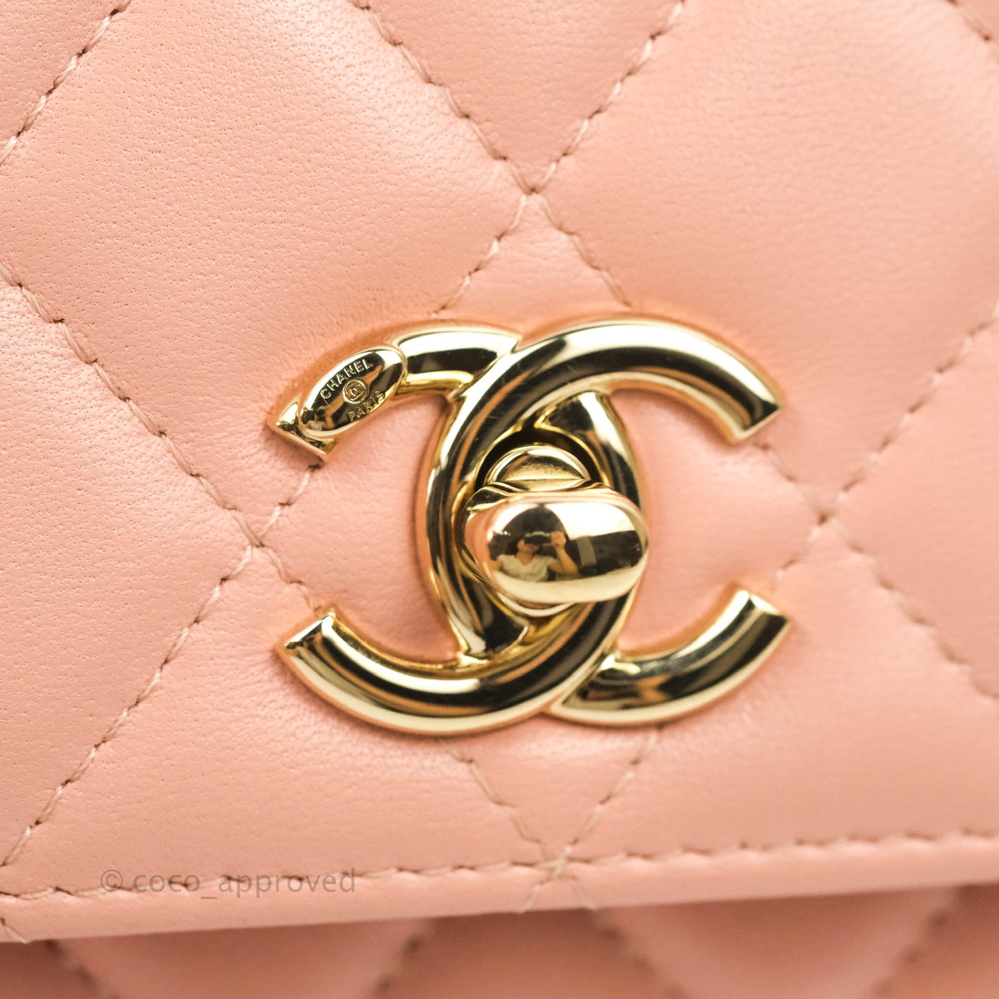 Chanel Mini Quilted Trendy CC Clutch With Chain Pink Lambskin Gold Hardware