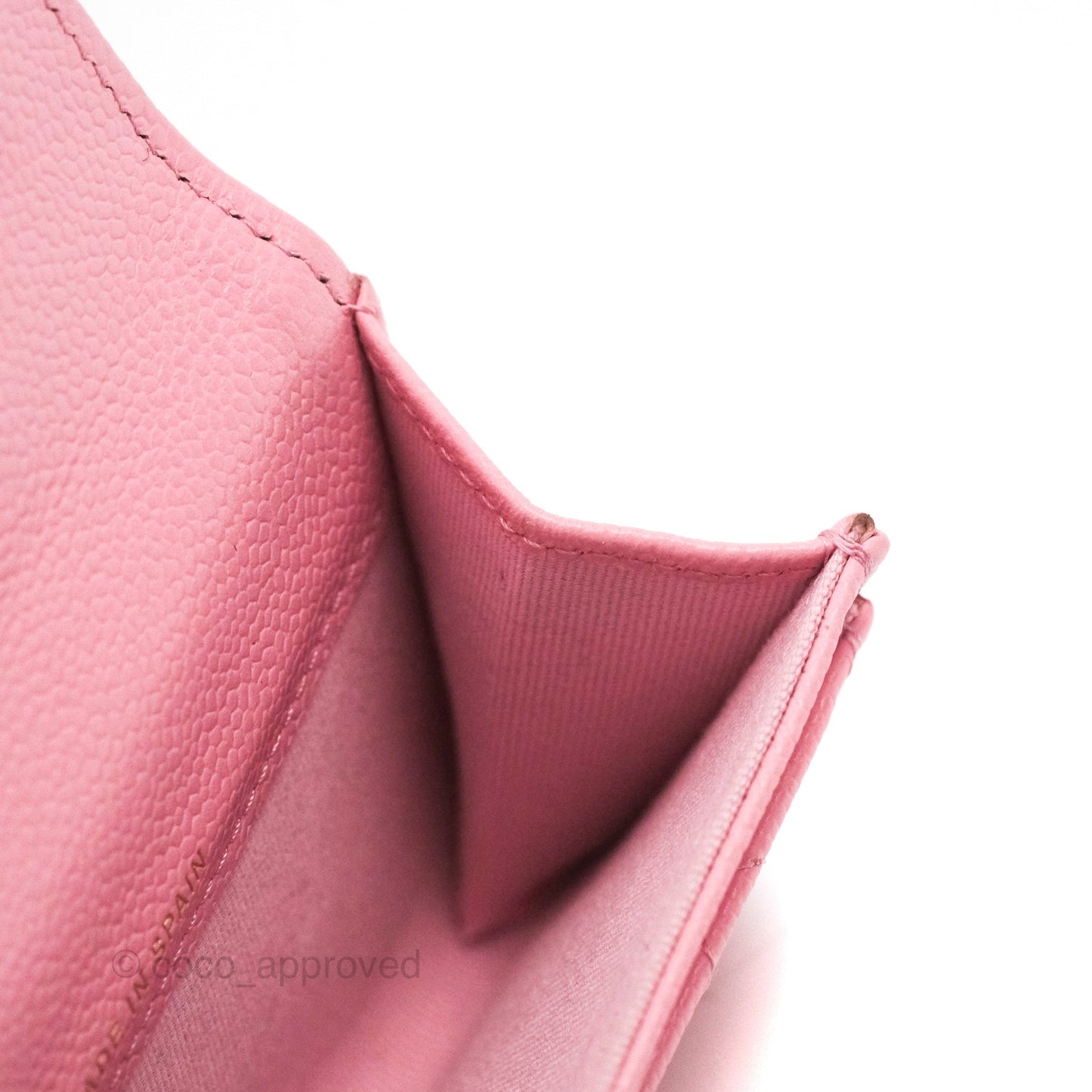 Chanel Quilted Flap Card Holder Pink Caviar Gold Hardware