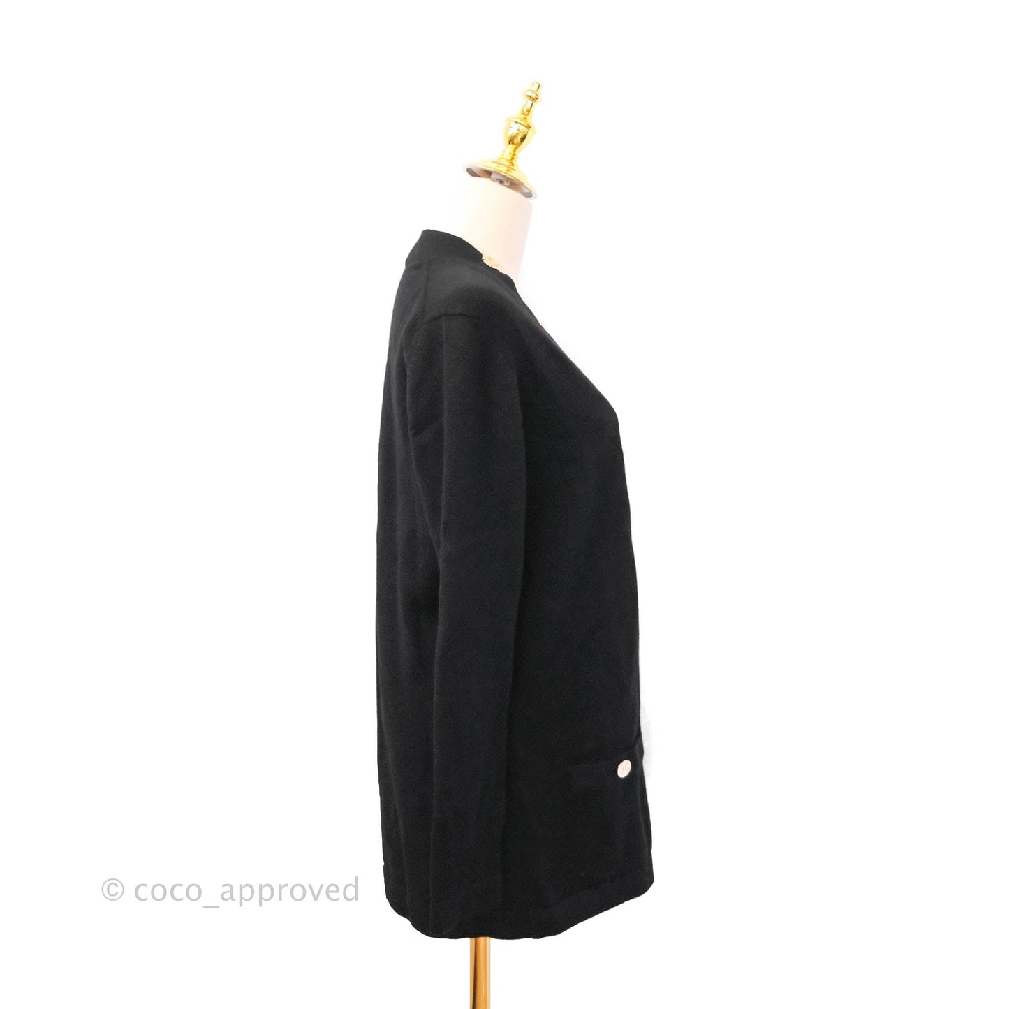 Chanel Long Cardigan Black 22SS Size 38