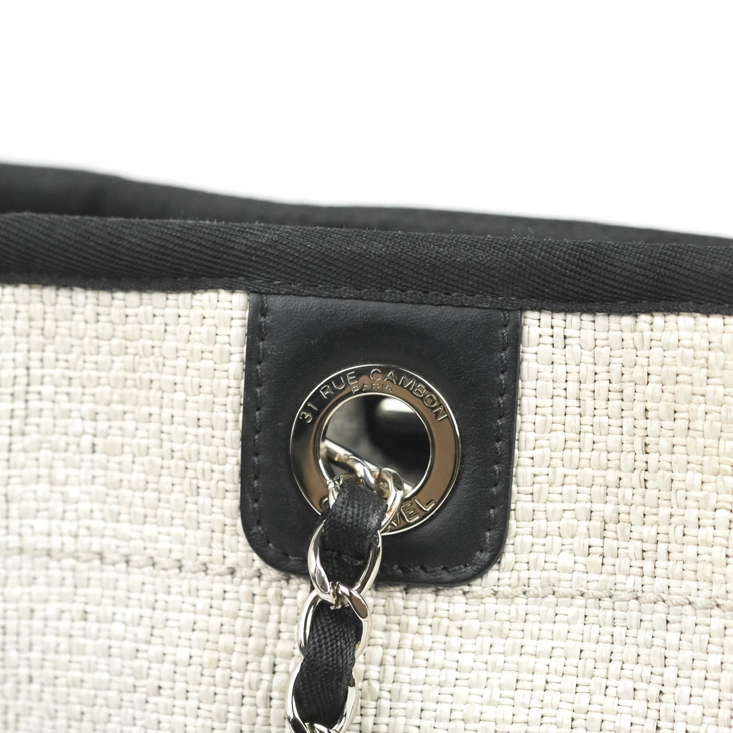 Chanel Medium Deauville Tote Light Grey Canvas