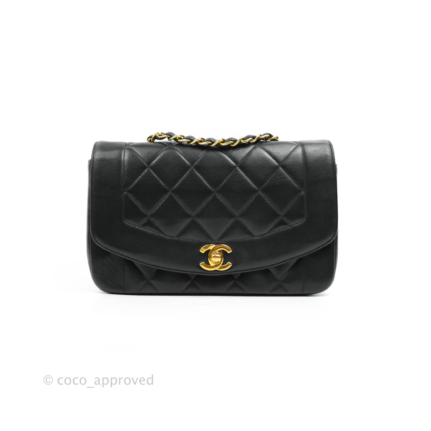 Chanel Black Quilted Lambskin Small Vintage Classic Diana Flap Bag