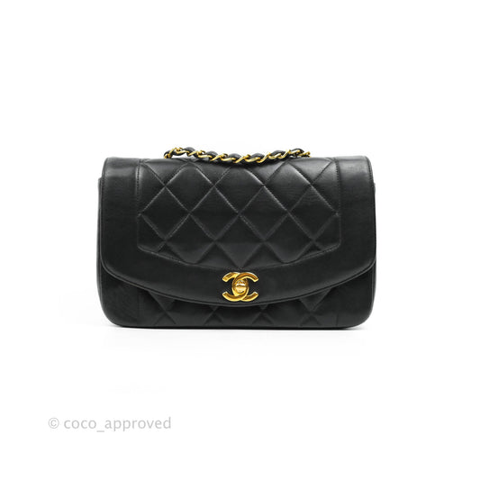 Chanel Black Quilted Lambskin Small Vintage Classic Diana Flap Bag
