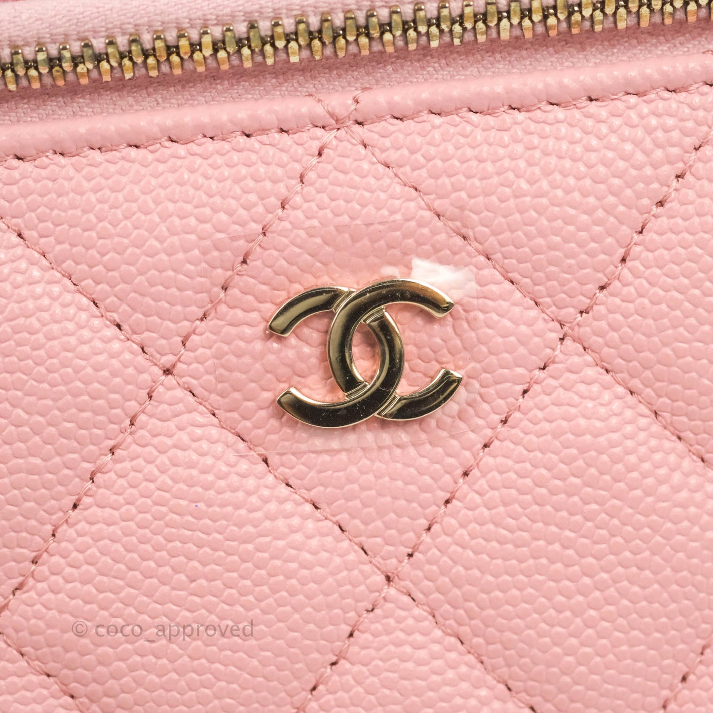 Chanel Classic Vanity With Chain Pink Caviar Gold Hardware