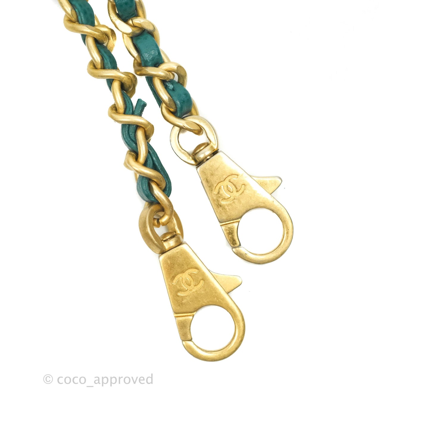 Chanel Small Quilted Coco Handle Teal Green Caviar Gold Hardware