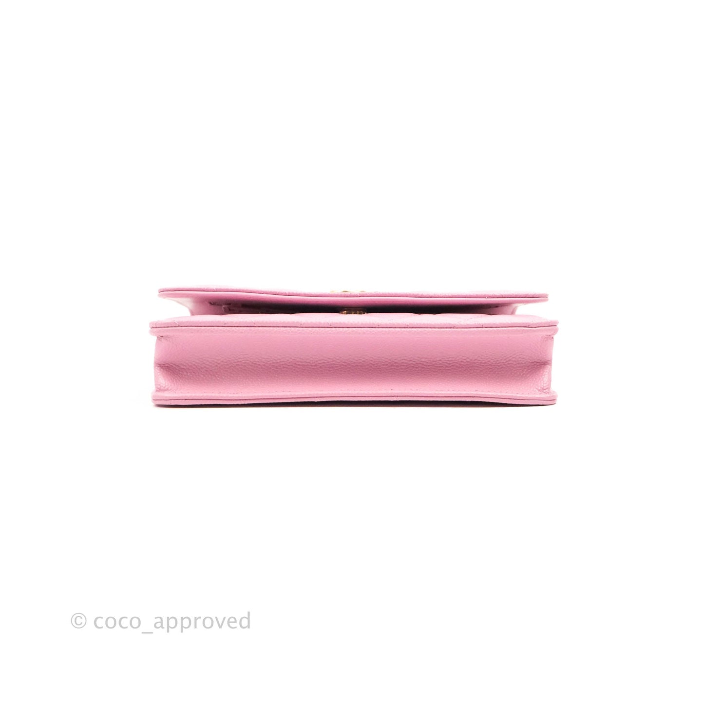 Chanel Top Handle Wallet On Chain WOC Pink Caviar Gold Hardware 22S