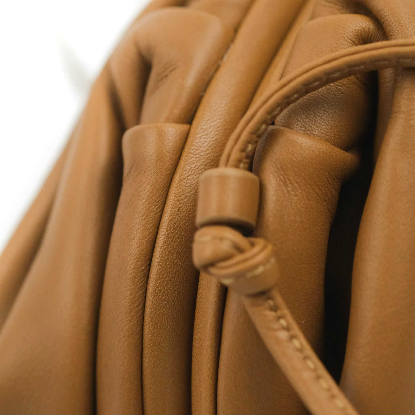 Bottega Veneta Butter Calfskin The Mini Pouch Dark Caramel