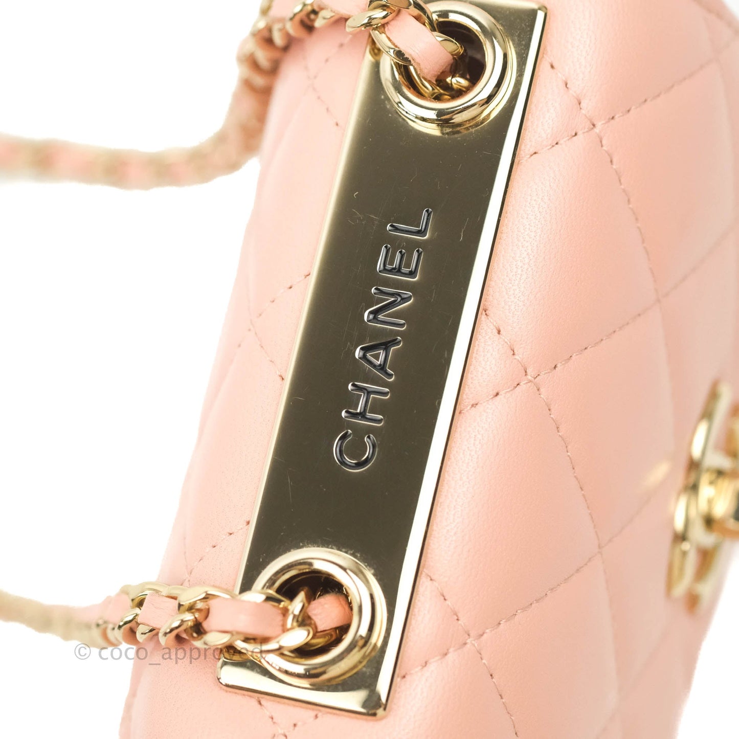 Chanel Mini Quilted Trendy CC Clutch With Chain Pink Lambskin Gold Hardware