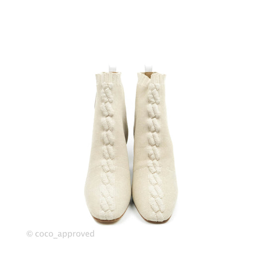 Hermes Knit Calfskin Volver 60 Ankle Boots