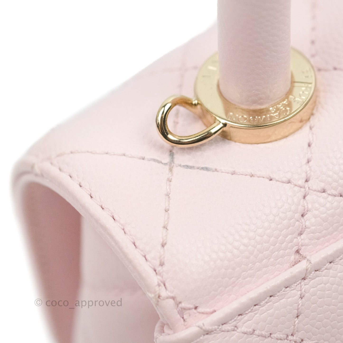 Chanel Mini Coco Handle Quilted Light Pink Caviar Gold Hardware