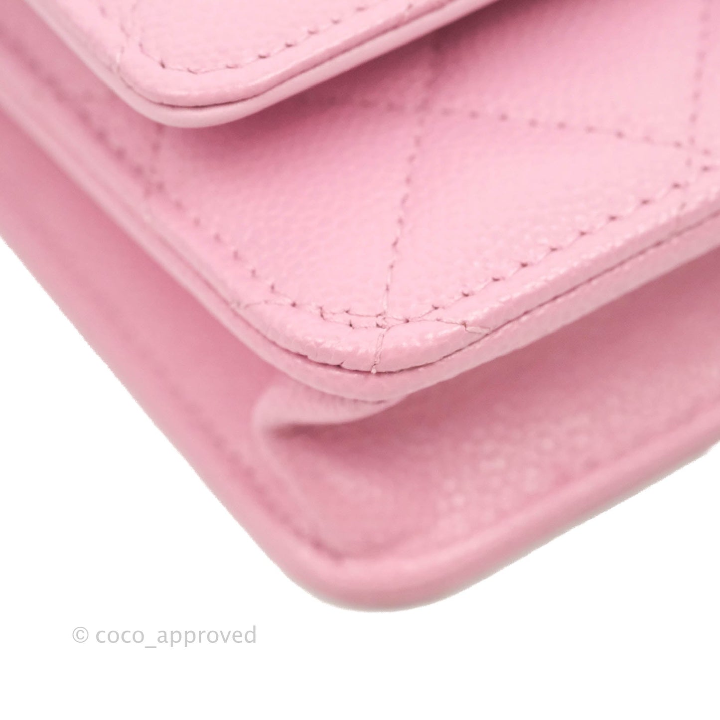 Chanel Top Handle Wallet On Chain WOC Pink Caviar Gold Hardware 22S