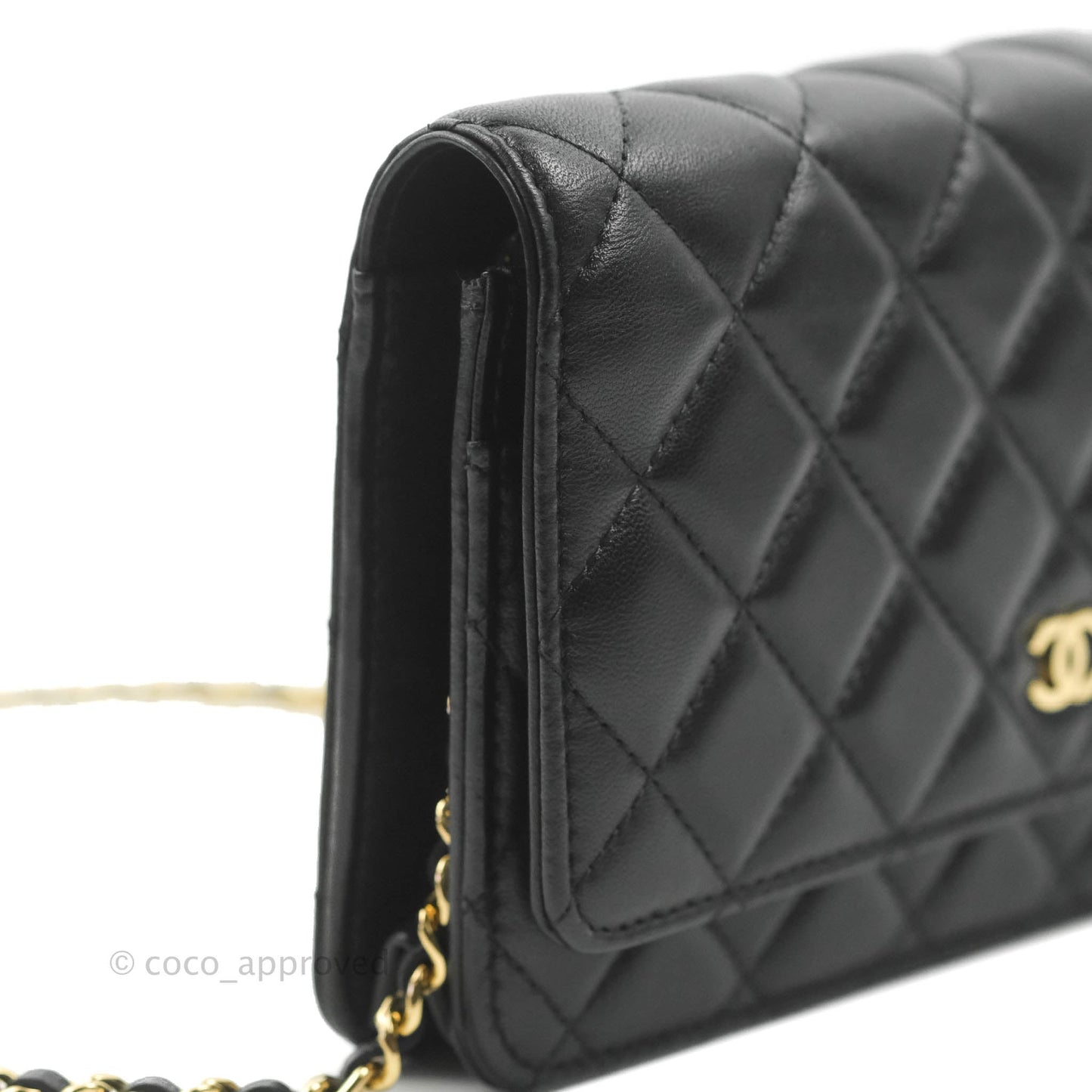Chanel Quilted Classic WOC Black Lambskin Gold Hardware