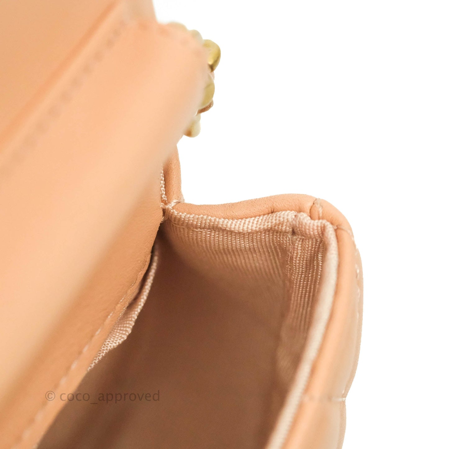 Chanel Clutch with Chain Beige Pink Calfskin Aged Gold Hardware