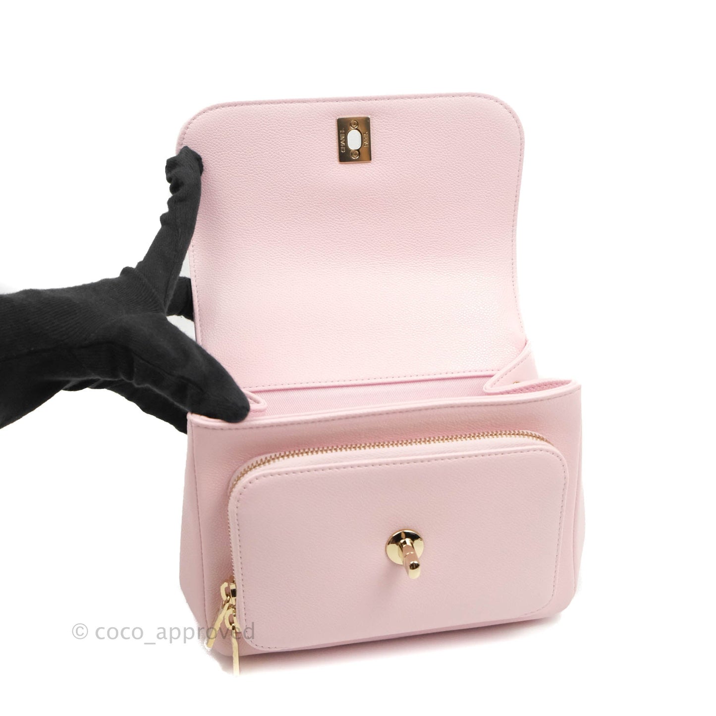 Chanel Quilted Small Business Affinity Flap Pink Caviar Gold Hardware