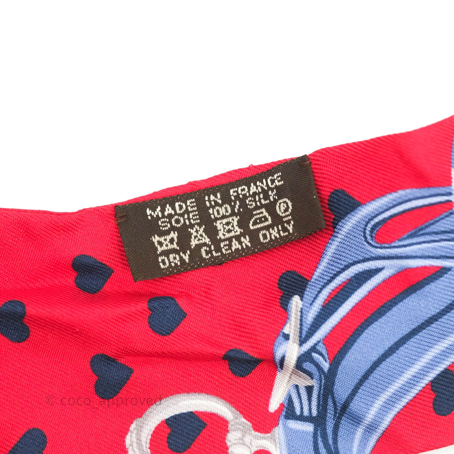 Hermès Silk Twilly Scarf Brides de Gala Love Heart Red