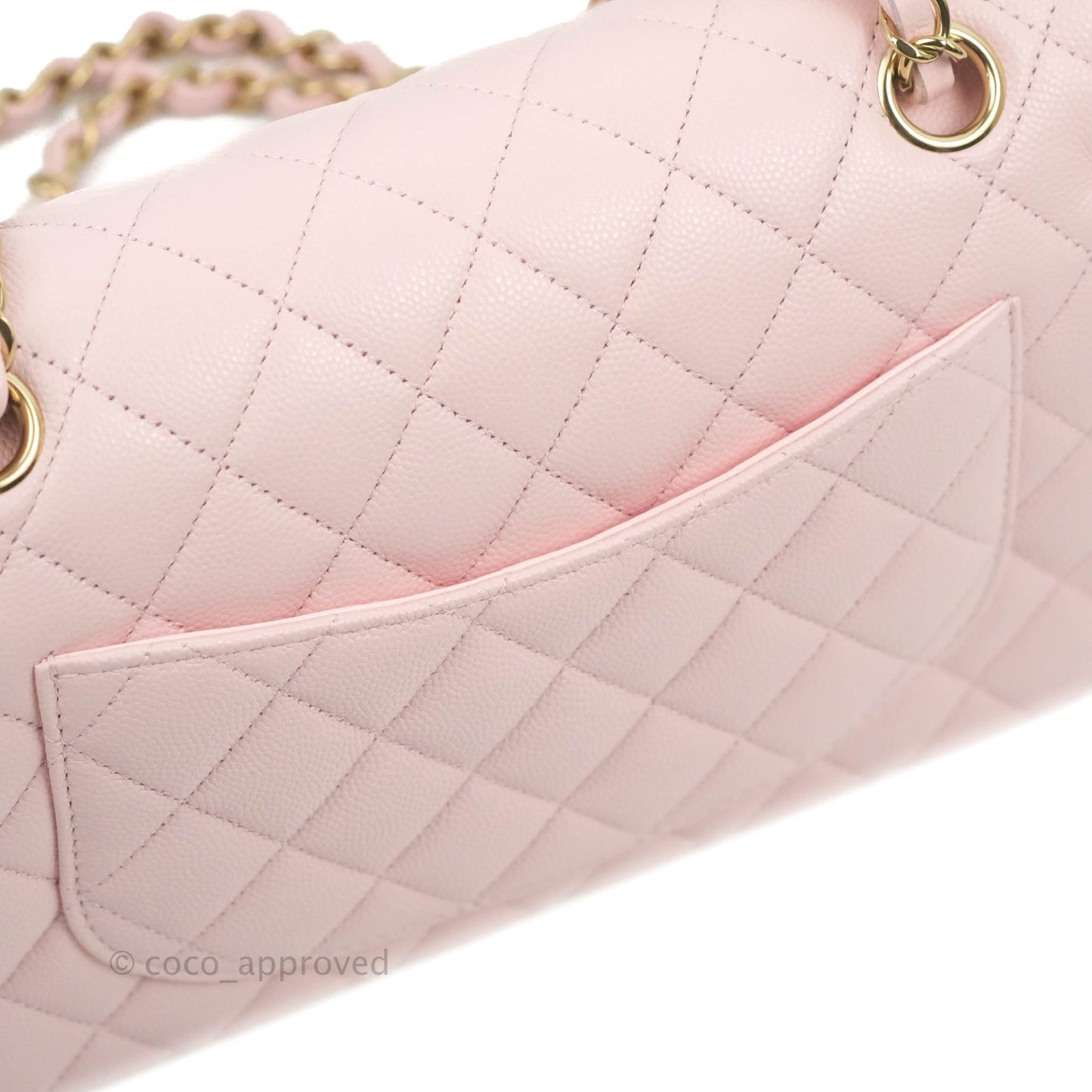 Chanel Classic Small S/M Flap Pink Caviar Gold Hardware 22S