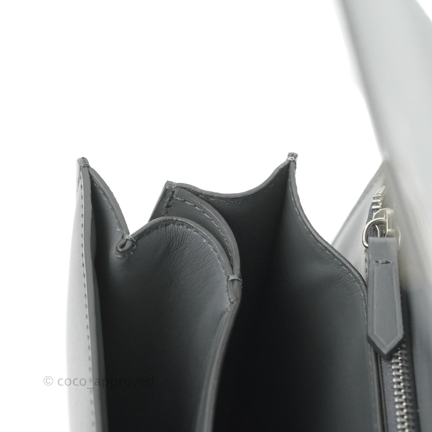 Celine Medium Classic Box Flap Grey Calfskin