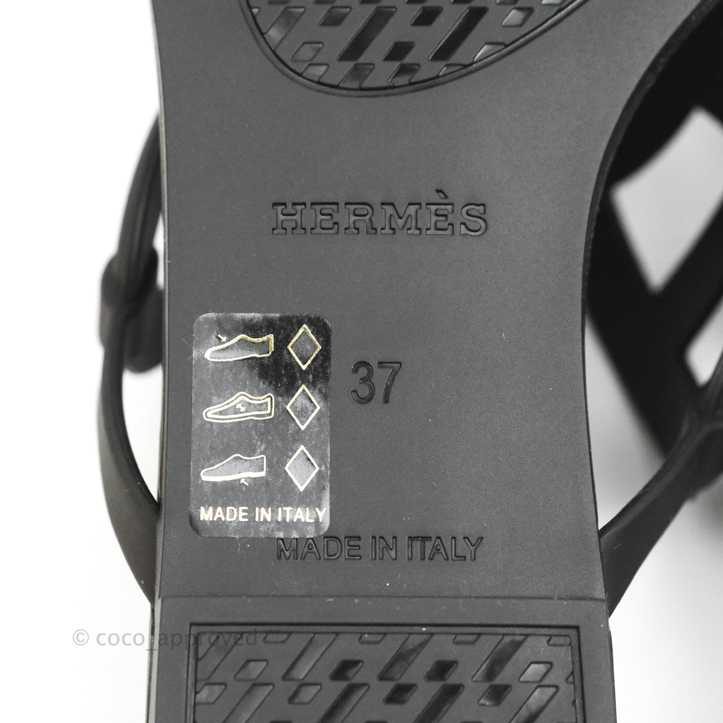 Hermes Egerie Sandal Black Size 37