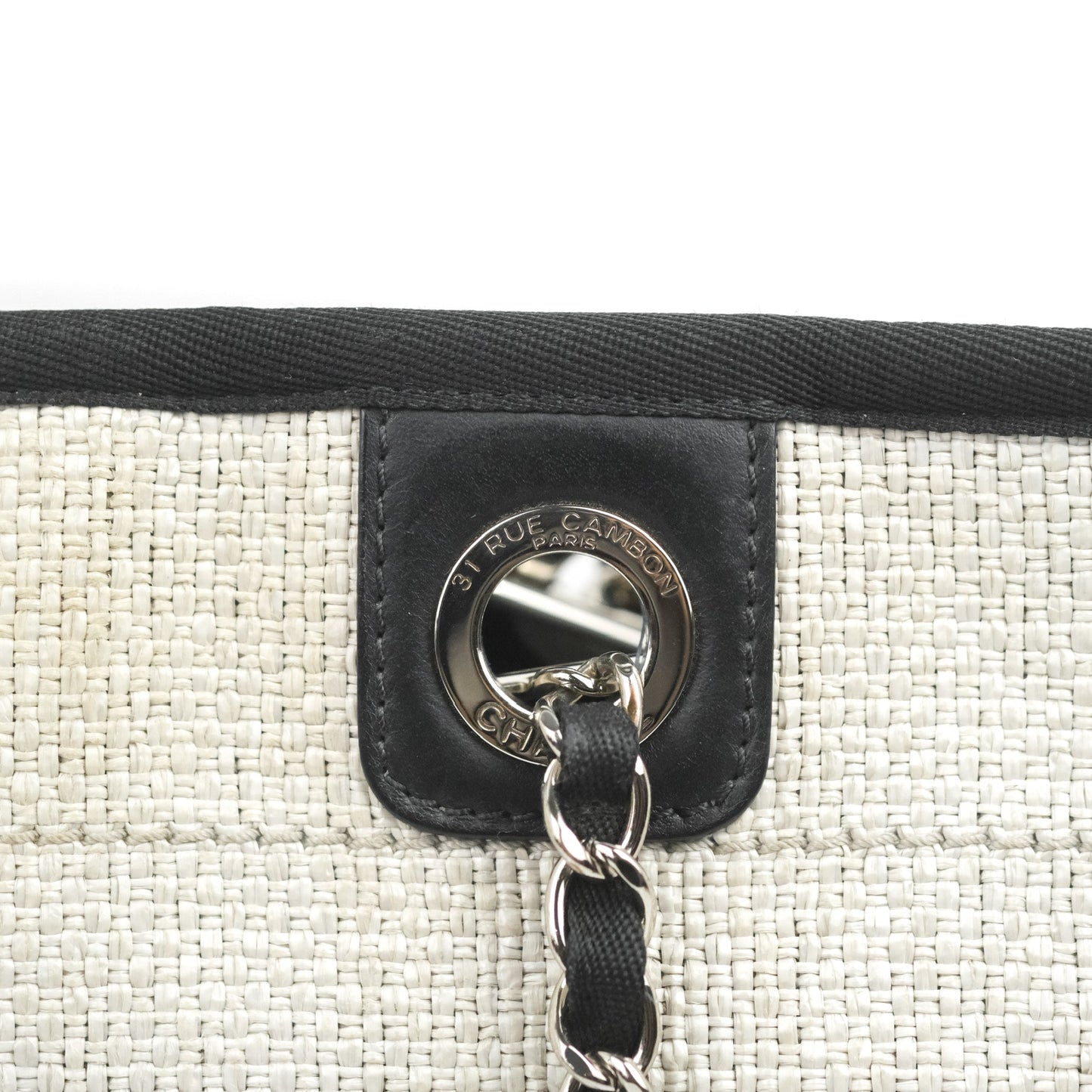 Chanel Medium Deauville Tote Light Grey Canvas