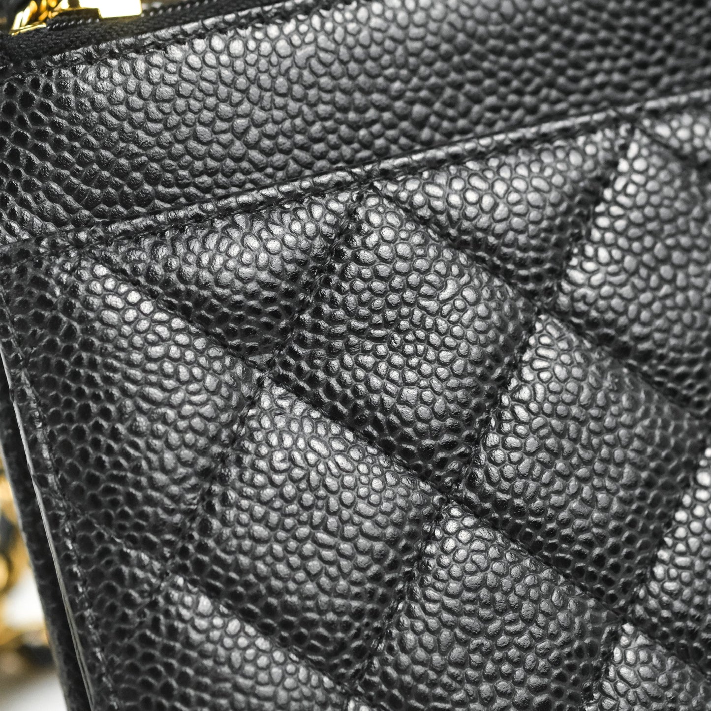 Chanel Quilted CC Chain Wallet on Chain WOC Black Caviar Gold Hardware