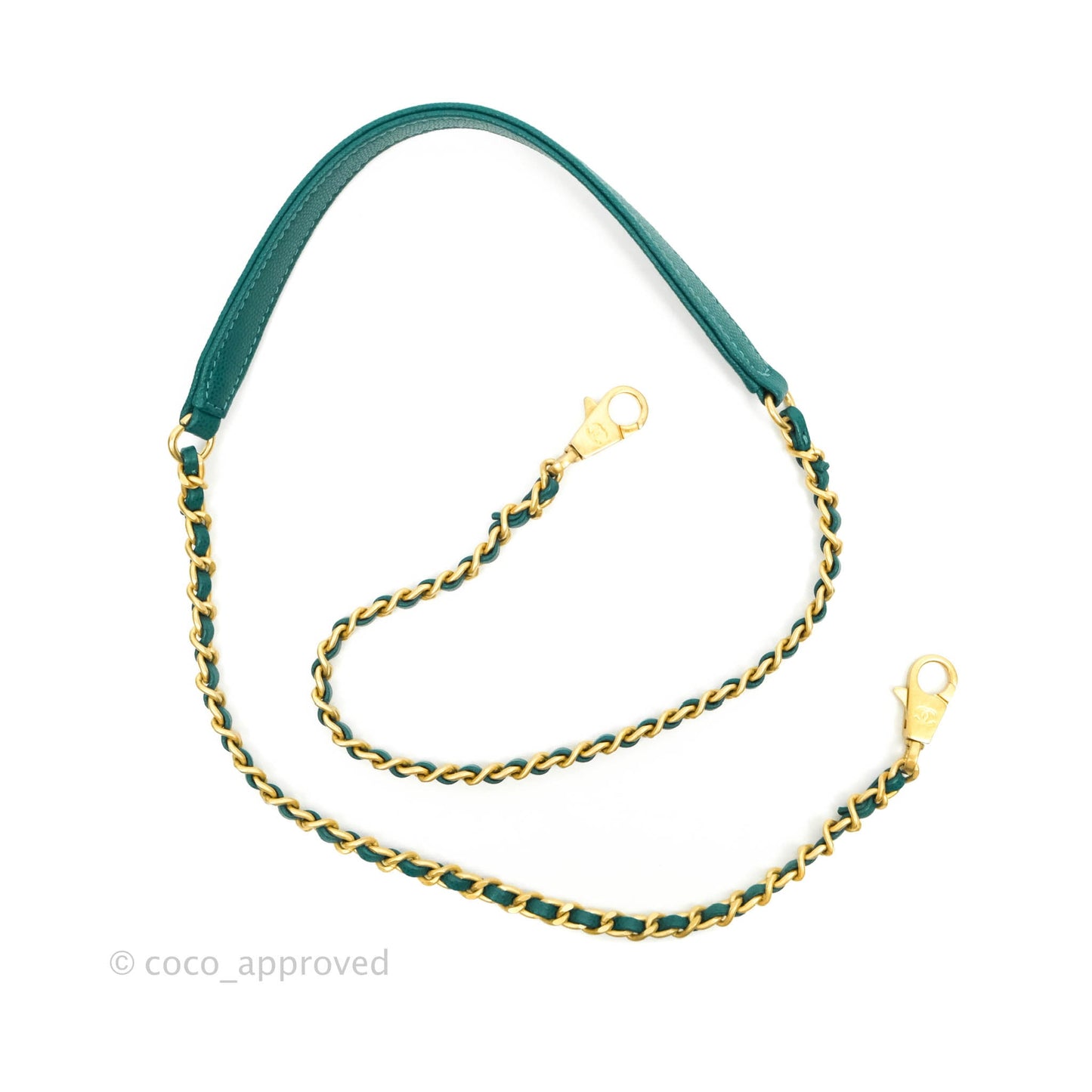 Chanel Small Quilted Coco Handle Teal Green Caviar Gold Hardware