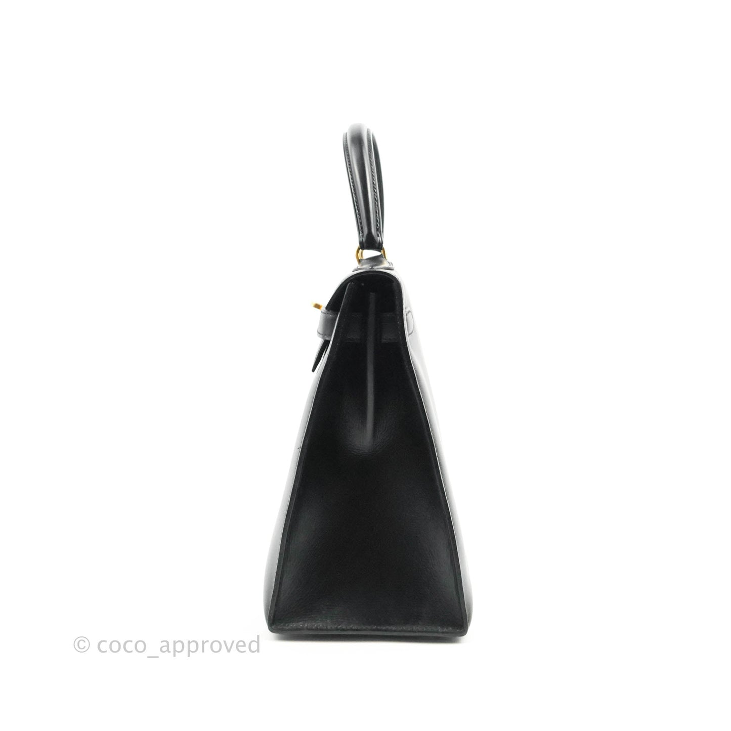 Hermès Kelly 28 Vintage Sellier Black Box Leather Gold Hardware