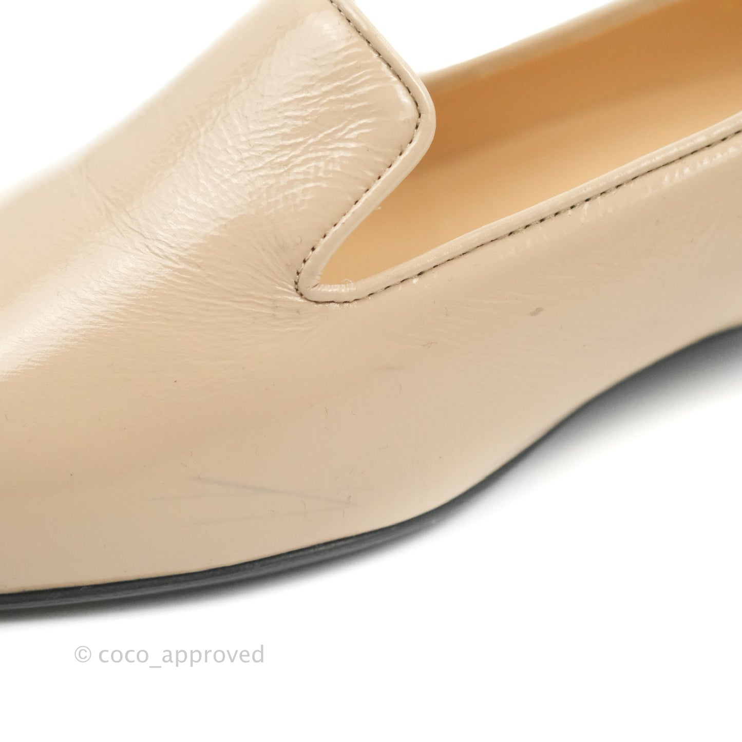 Chanel Beige Black Chain Details Loafers 35.5