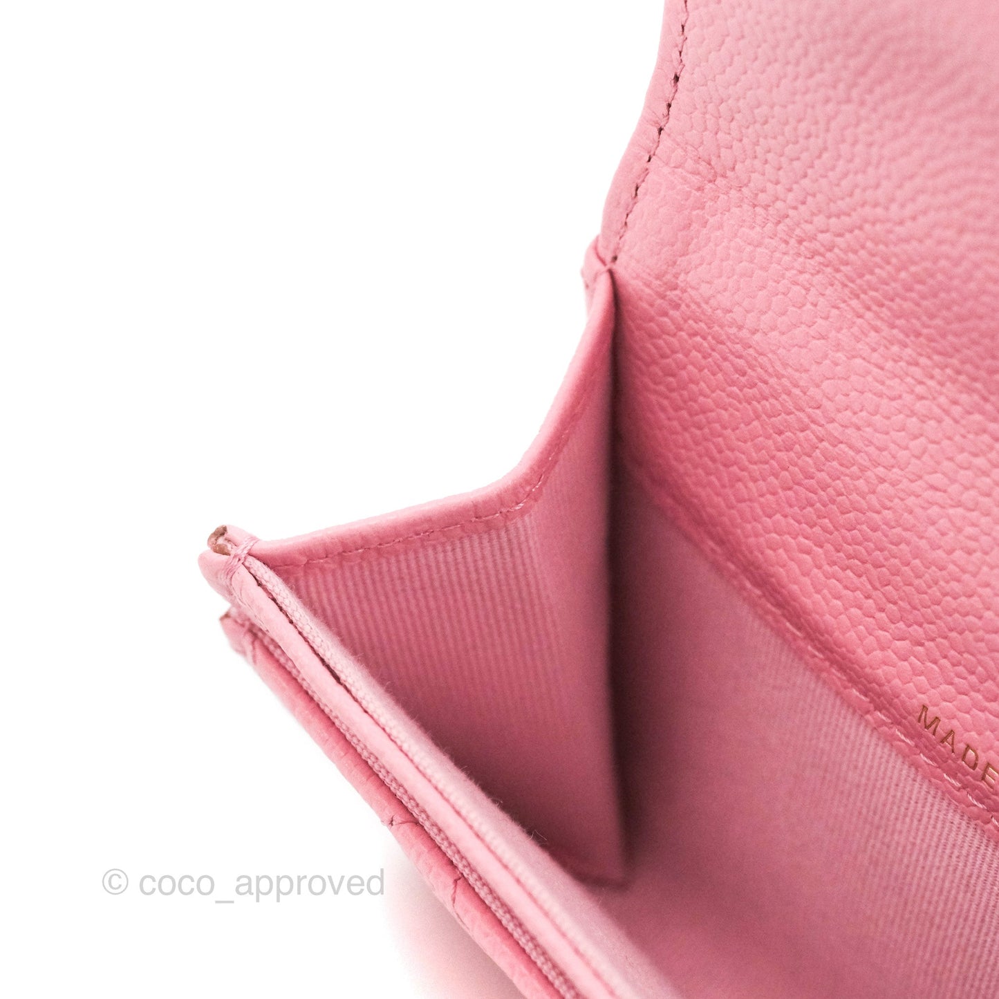 Chanel Quilted Flap Card Holder Pink Caviar Gold Hardware
