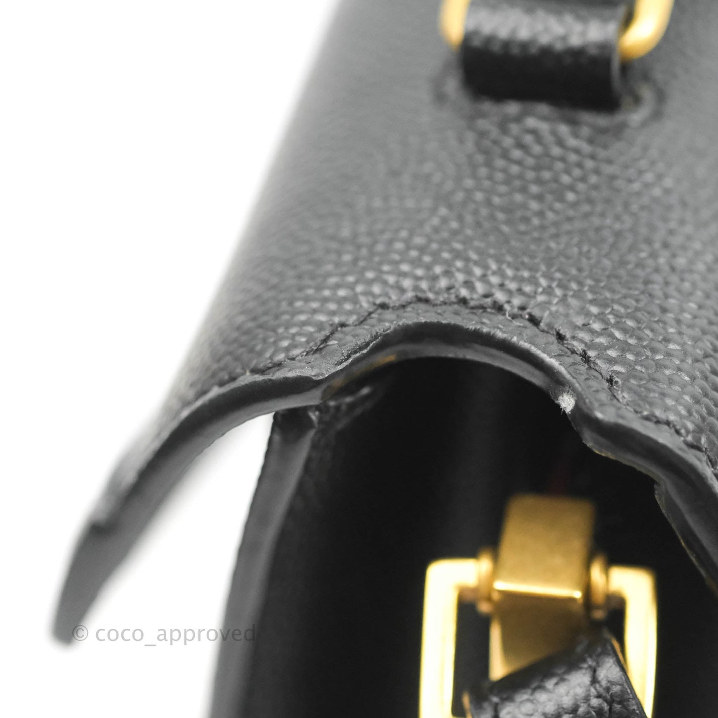 Saint Lauren Cassandra Mini Top Handle Bag Black Grained Calfskin