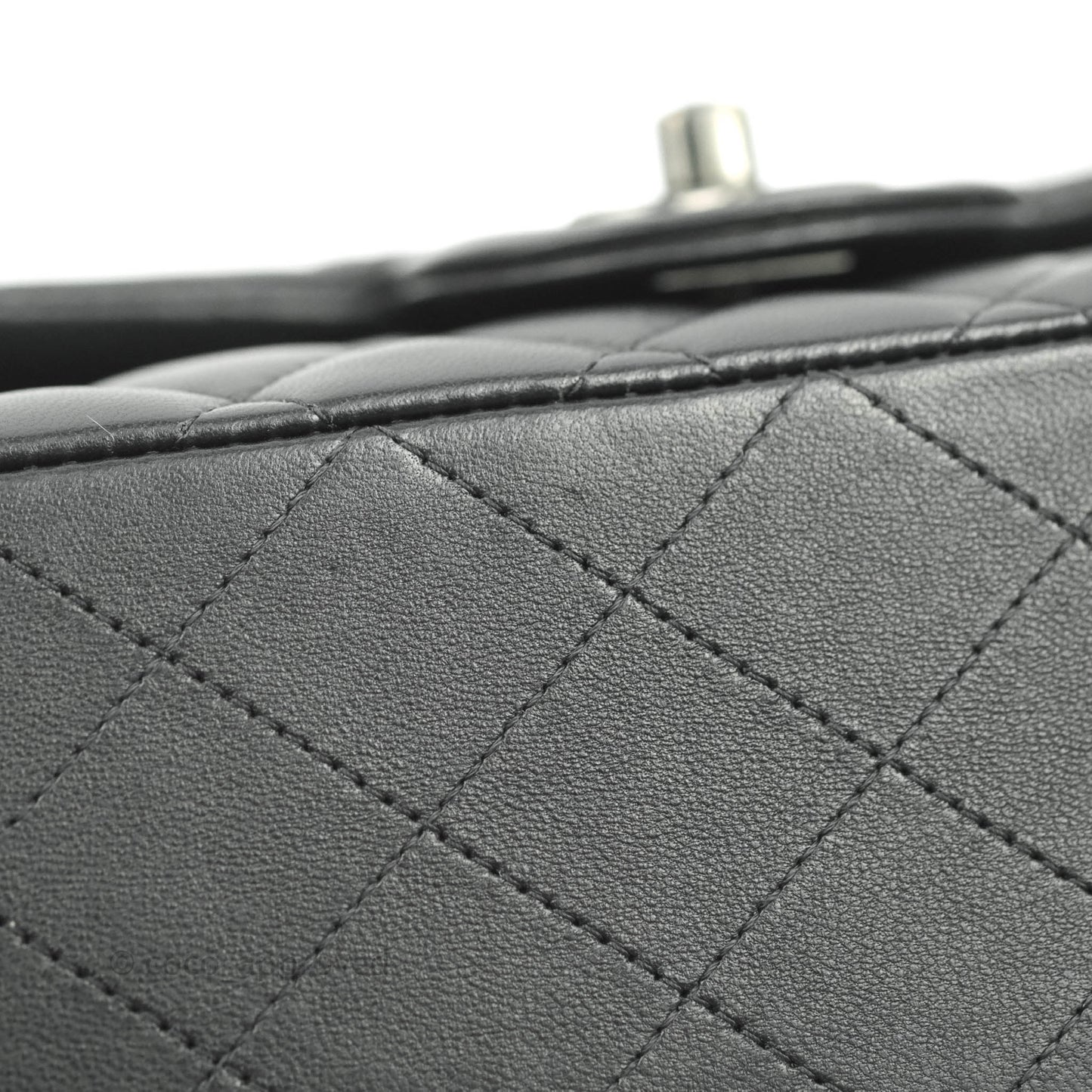 Chanel Classic Quilted M/L Medium Double Flap So Black Lambskin