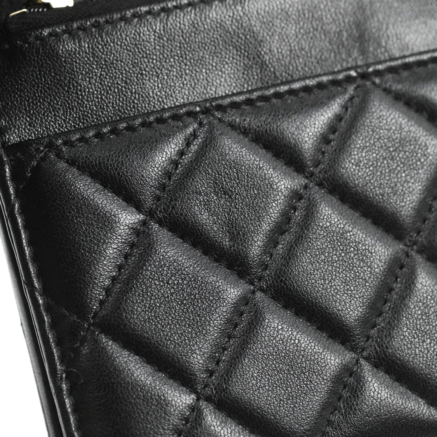 Chanel Quilted Top Handle Wallet on Chain WOC Black Lambskin Gold Hardware