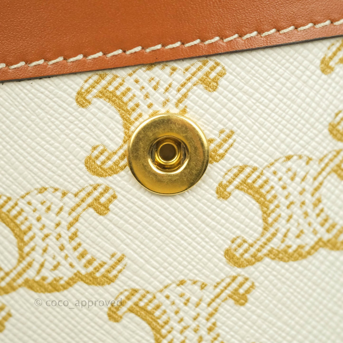 Celine Medium Tambour Bag White Triomphe Canvas