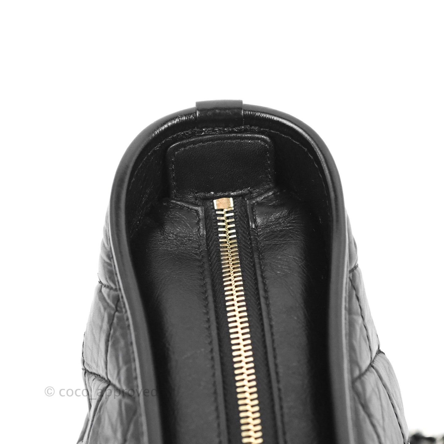 Chanel Medium Gabrielle Hobo with Logo Handle Black Aged Calfskin