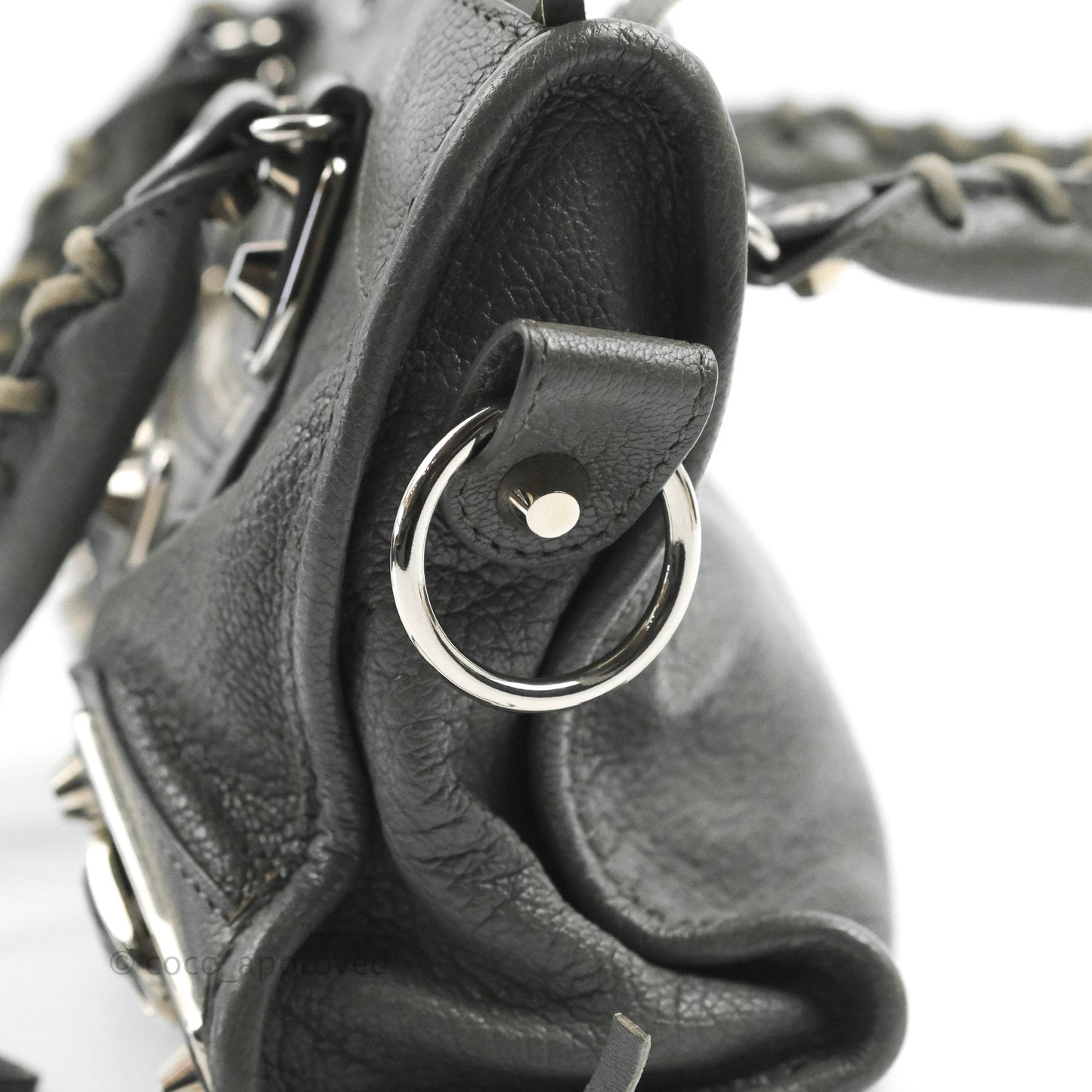 Balenciaga Classic Mini City Bag Grey Aged Calfskin Silver Hardware