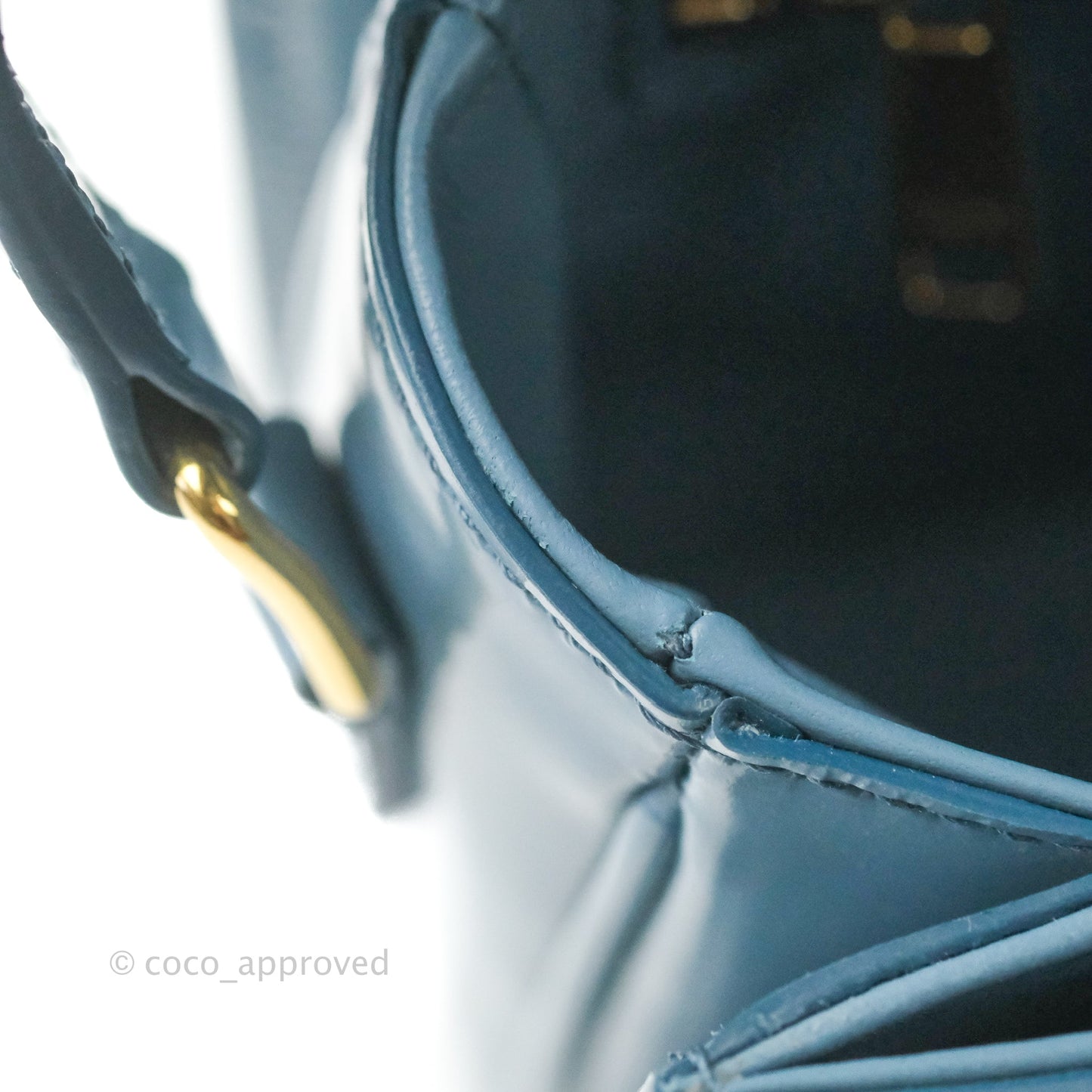Celine Teen Triomphe Bag Shiny Calfskin Denim Blue