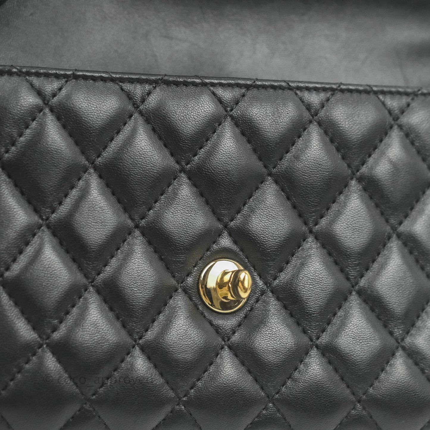 Chanel Classic Twin Flap Bag Side Pack Black Lambskin Gold Hardware