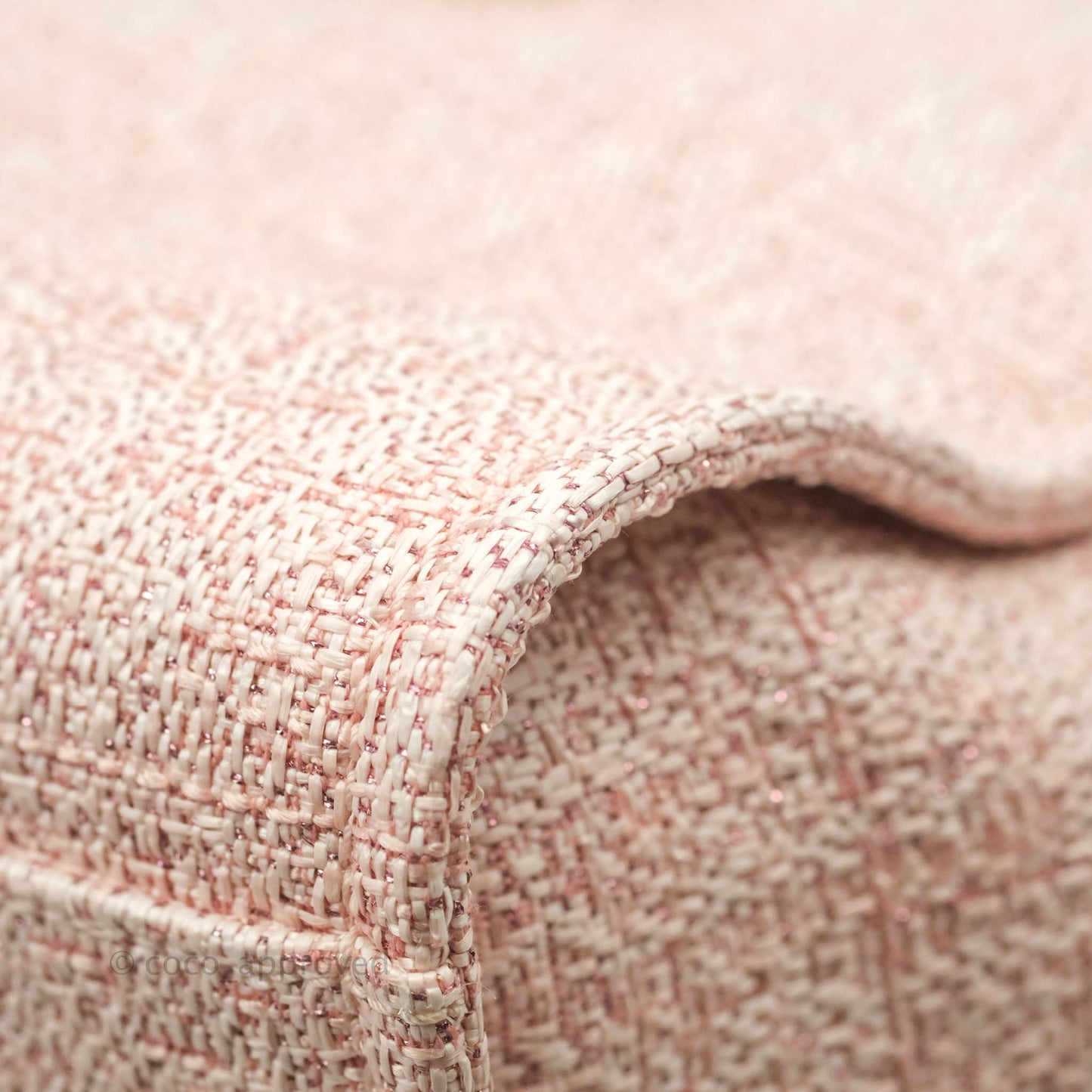 Chanel Large Deauville Pink Tweed Glittering Gold Hardware