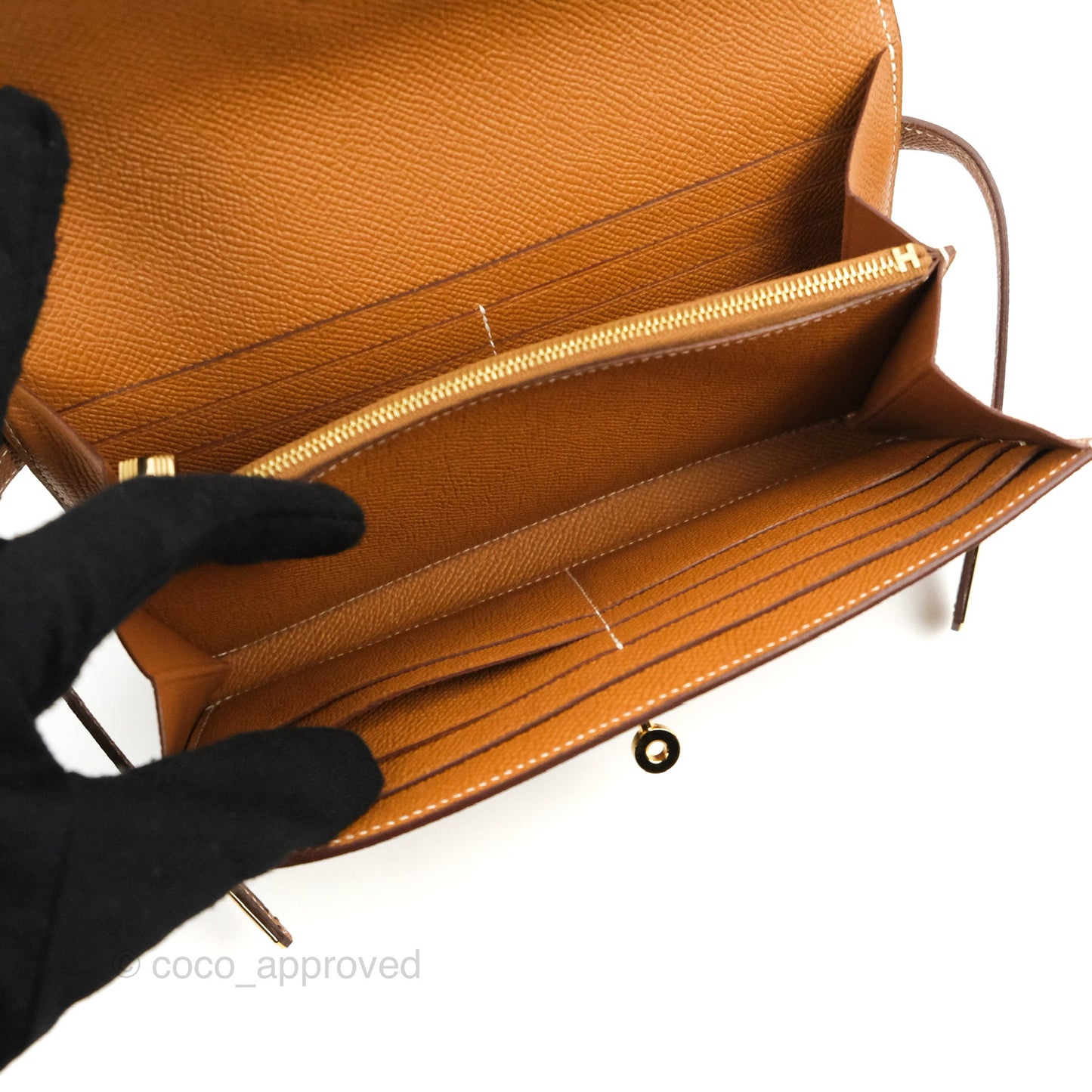 Hermès Epsom Kelly Wallet Gold Gold Hardware