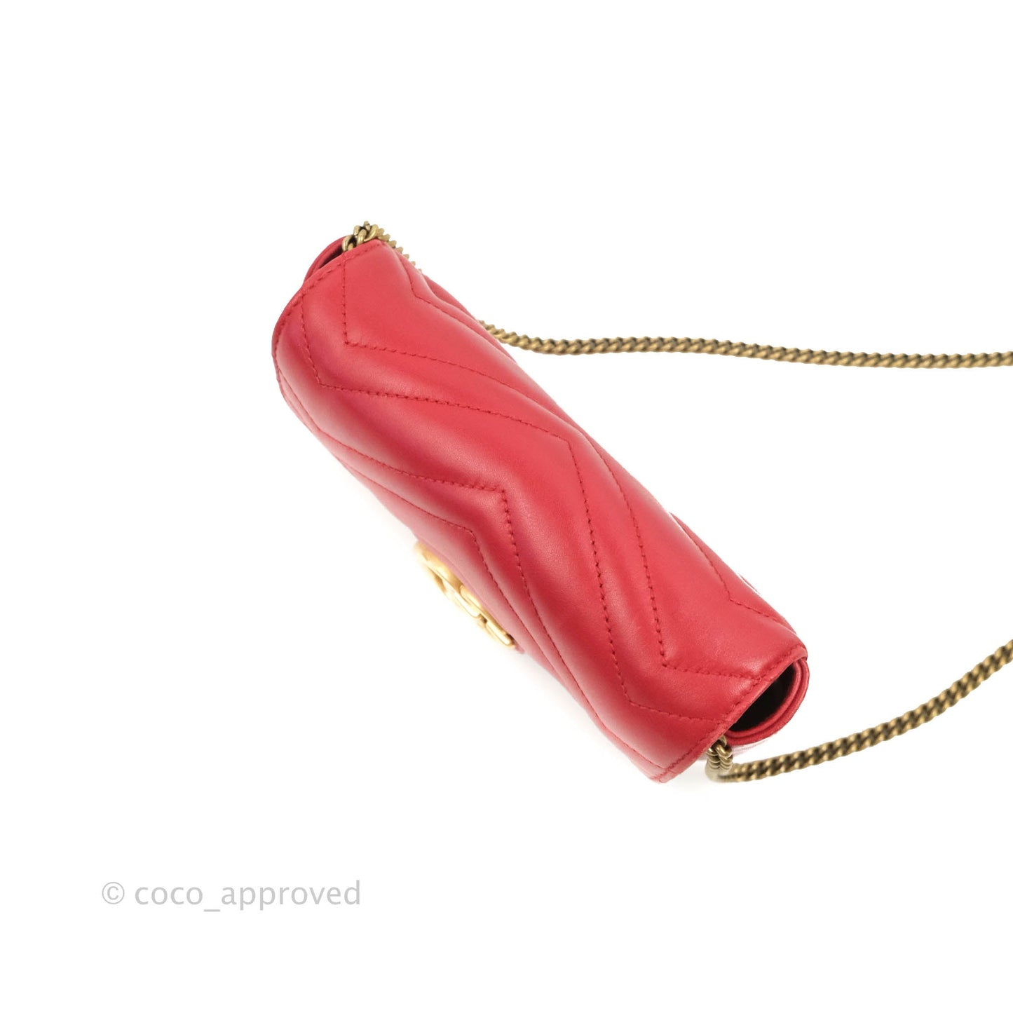 Gucci GG Marmont Matelassé Leather Super Mini Bag Red